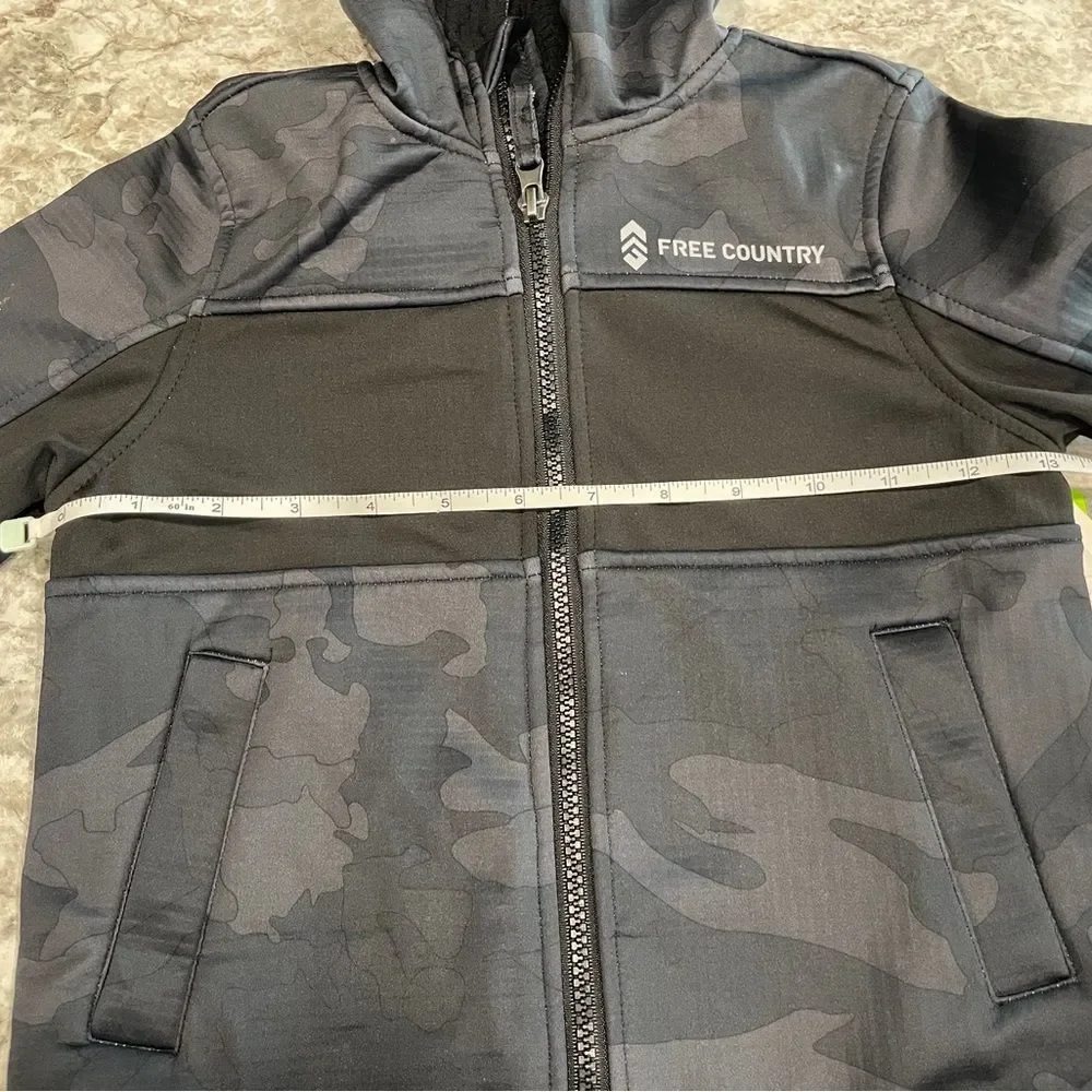 Free Country Soft Shell jacket boy 4 Black & Gray NWT
